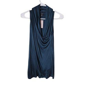 Ann Taylor Top Womens XS Petite Sleeveless Wrap Turquoise
